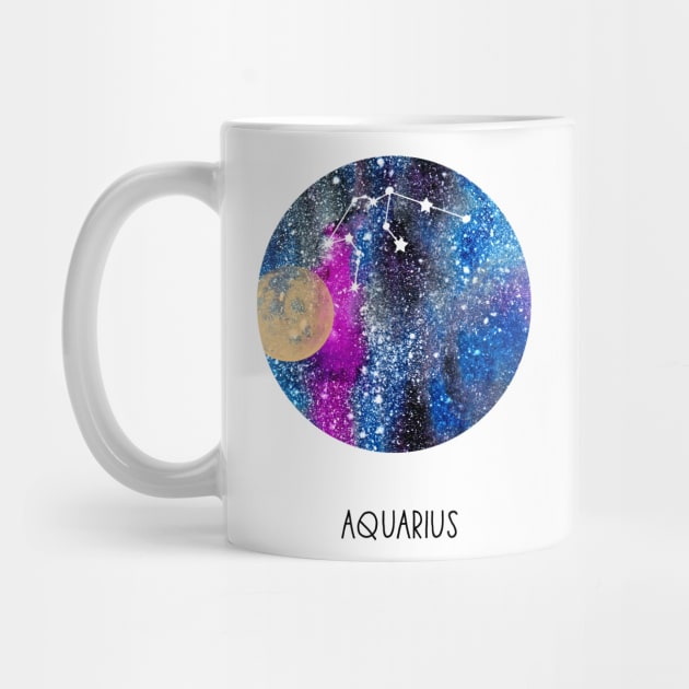 Aquarius Constellation,  Aquarius by RosaliArt